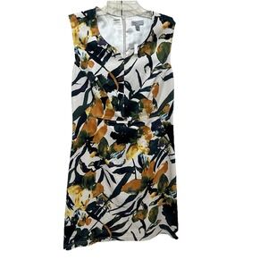 Linea Domani Cotton Sheath Dress Multi-color‎ Floral Tropical Print. Size 8 NWT